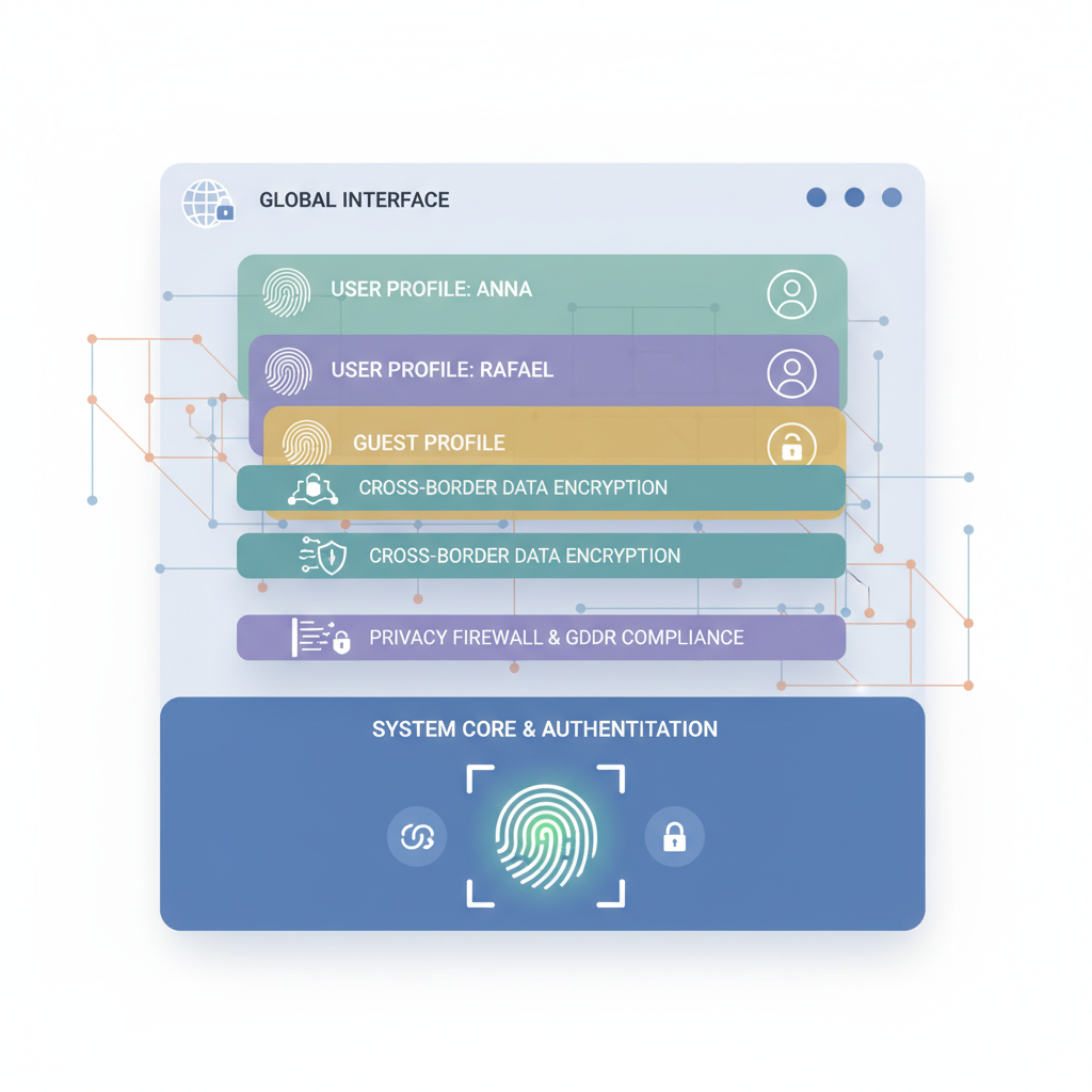 Fingerprint browser interface overview, showing security and multi-account management