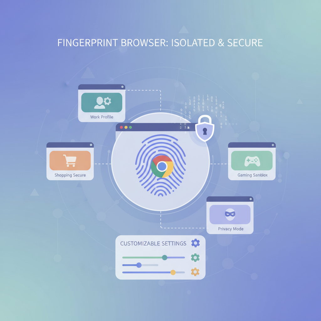 Abstract image of fingerprint browser and Chrome core Abstract image of fingerprint browser and Chrome core